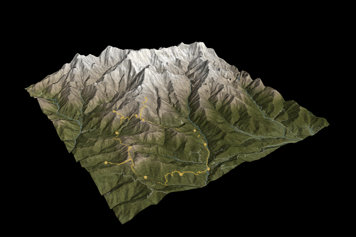 Step 10: GPS trail from Alltrails with tuned colors for contrast