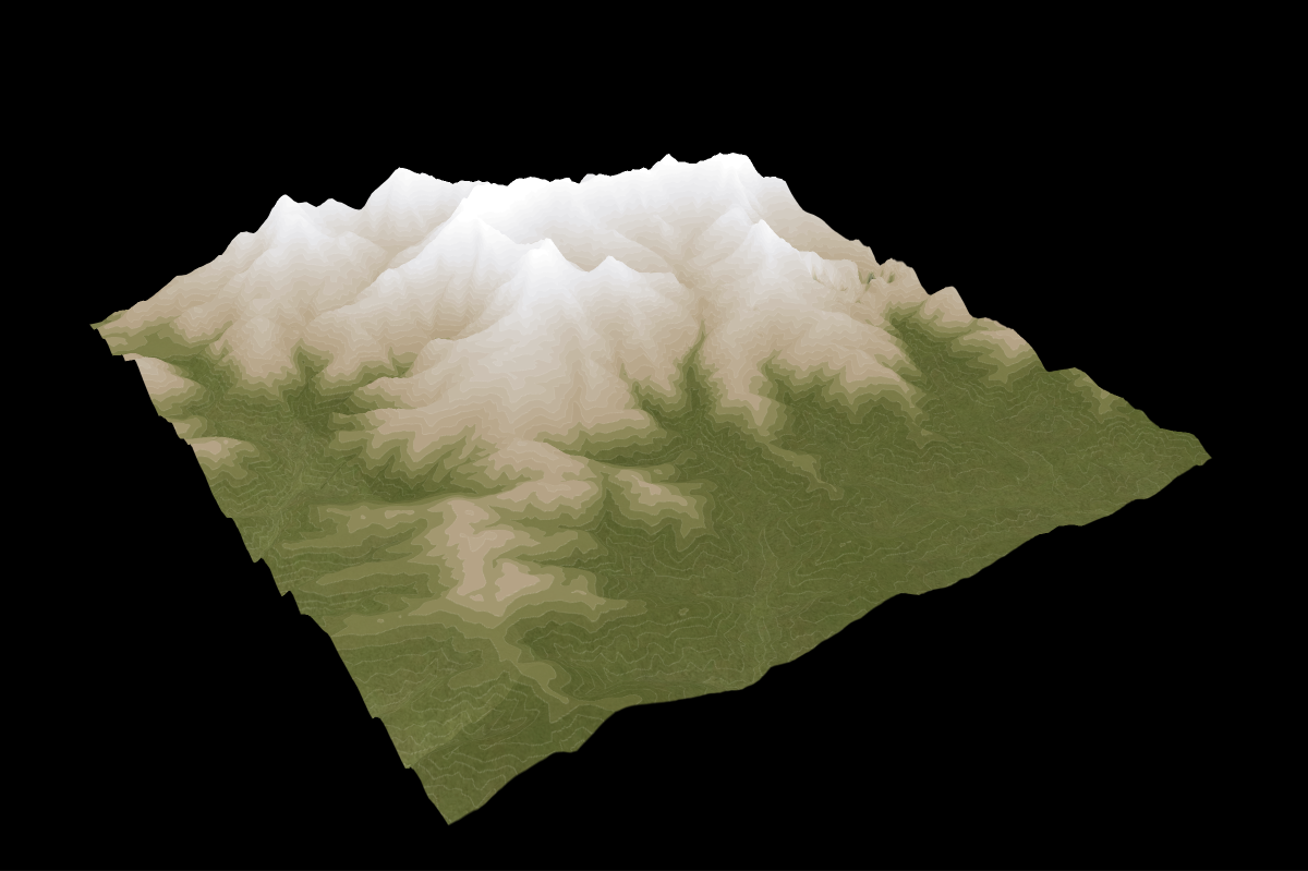 Step 3: Mapbox Terrain contour layer with elevation gradients