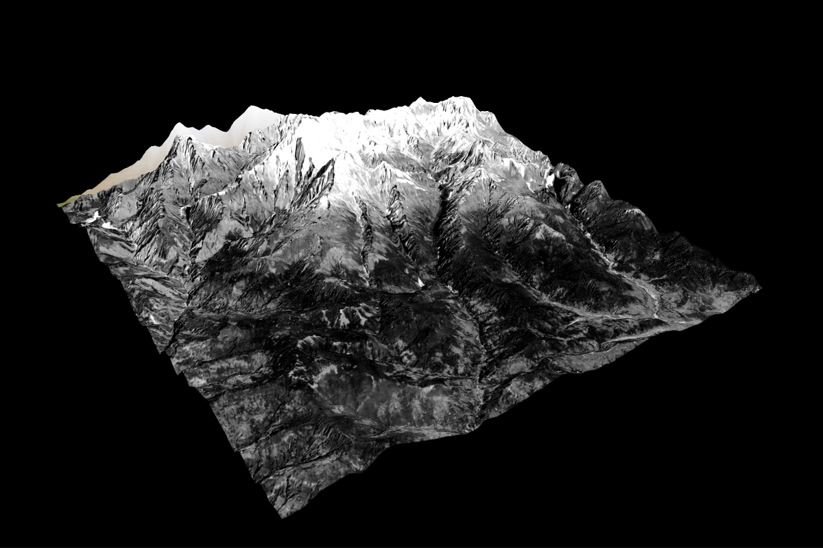 Step 6: Larger grayscale satellite image with enhanced contrast